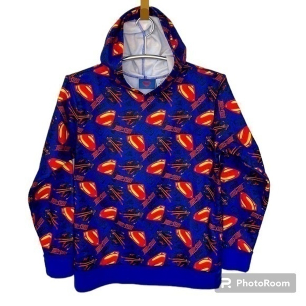 DC COMICS | Youth Size XL (14-16) SUPERMAN Blue Hooded Sweatshirt